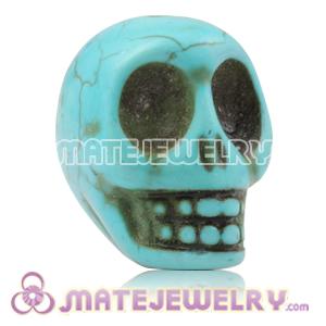 17×18mm Sambarla Style Turquoise Skull Head Ball Beads 