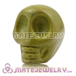 17×18mm Sambarla Style Olive Turquoise Skull Head Ball Beads 