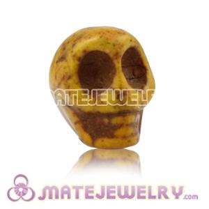 11×12mm Sambarla Style  Beige Turquoise Skull Head Ball Beads 