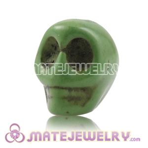 11×12mm Sambarla Style Olive Green Turquoise Skull Head Ball Beads 