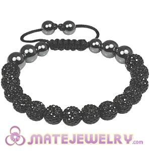 2011 Latest Tresor mens bracelets with Pave Black crystal bead and Hemitite 