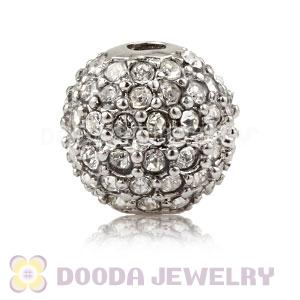 10mm Copper Disco Ball Bead Pave white Austrian Crystal handmade Style