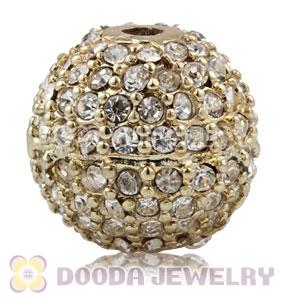 12mm Copper Disco Ball Bead Pave white Austrian Crystal handmade Style