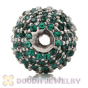 12mm Copper Disco Ball Bead Pave Blue Austrian Crystal handmade Style