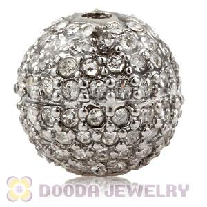12mm Copper Disco Ball Bead Pave white Austrian Crystal handmade Style