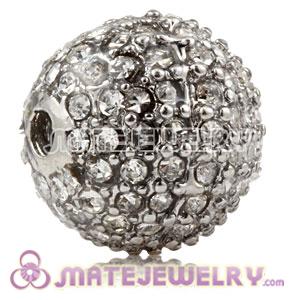 12mm Copper Disco Ball Bead Pave white Austrian Crystal Sambarla Style