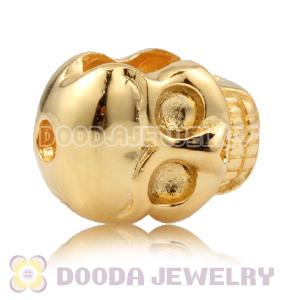 8×11mm 18K Gold plated Sterling Silver Skull Head Bead 