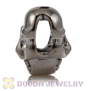 8×11mm Gun black plated Sterling Silver Skull Head Bead 