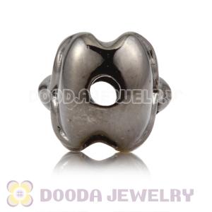 8×11mm Gun black plated Sterling Silver Skull Head Bead 