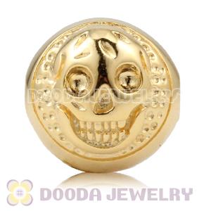 10×11mm 18K Gold plated Sterling Silver Skull Head Ball Bead 