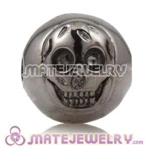 10×11mm  Gun black plated Sterling Silver Skull Head Ball Bead 