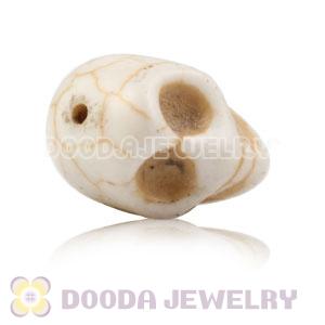11×12mm Beige Turquoise Skull Head Ball Beads 