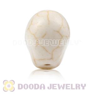 11×12mm Beige Turquoise Skull Head Ball Beads 