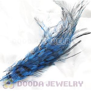 Thin Ink Blue Dyed Bird Feather Hair Extension Wholesale