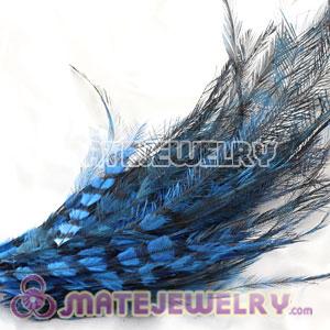 Wholesale Thin Ink Blue Dyed Bird Feather Hair Extension 