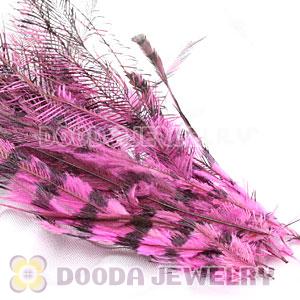 Magenta Thin Striped Grizzly Bird Feather Hair Extension Wholesale