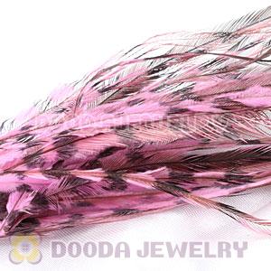 Pink Thin Striped Grizzly Bird Feather Hair Extension Wholesale