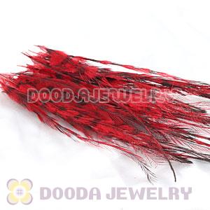 Red Thin Striped Grizzly Bird Feather Hair Extension Wholesale