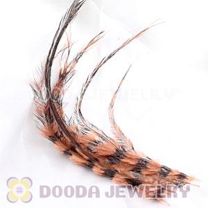 Brown Thin Striped Grizzly Bird Feather Hair Extension Wholesale