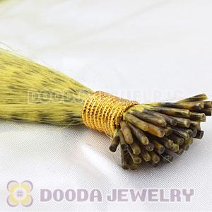 Striped Synthetic Yellow Feather Hair Extension Wholesale