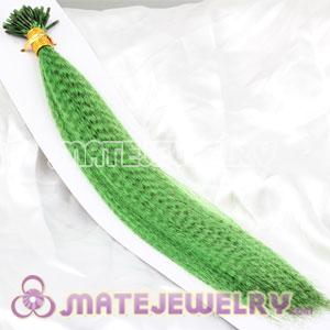 Wholesale Striped Synthetic Green Feather Hair Extension