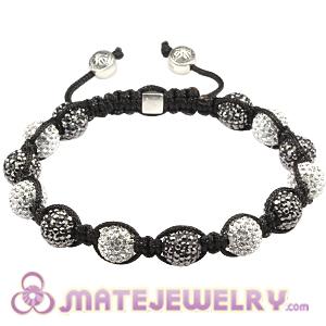 Handmade Inspired Men Bracelet With Sterling Silver Stone Bead And Pave Crystal Bead