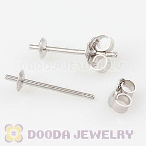 Rhodium Plated Sterling Silver Stud Earring Component Findings