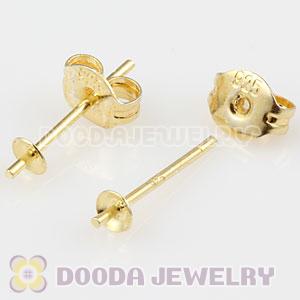 Gold Plated Sterling Silver Stud Earring Component Findings