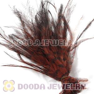 Coffee Thin Striped Grizzly Bird Feather Hair Extension Wholesale