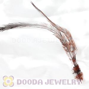 Coffee Thin Striped Grizzly Bird Feather Hair Extension Wholesale
