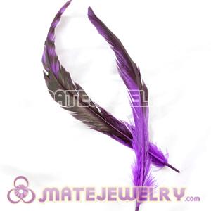 Wholesale Natural Purple Barred Plymouth Rock Rooster Feather Hair Extensions 