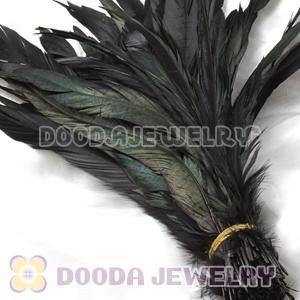 Natural Black Barred Plymouth Rock Rooster Feather Hair Extensions Wholesale