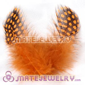 Wholesale Orange Guinea Fowl Feather Hair Extensions 