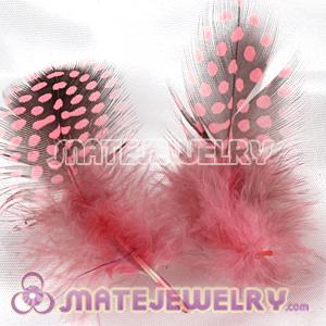 Wholesale Pink Guinea Fowl Feather Hair Extensions 