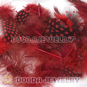 Red Guinea Fowl Feather Hair Extensions Wholesale
