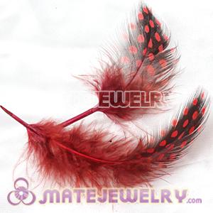 Wholesale Red Guinea Fowl Feather Hair Extensions 