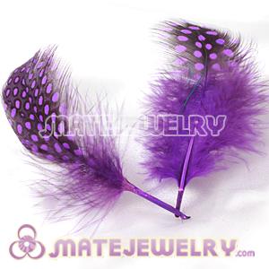 Wholesale Purple Guinea Fowl Feather Hair Extensions 