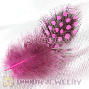 Magenta Guinea Fowl Feather Hair Extensions Wholesale