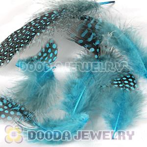 Blue Guinea Fowl Feather Hair Extensions Wholesale