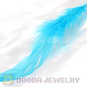 Aquamarine Short Solid Rooster Feather Hair Extensions Wholesale