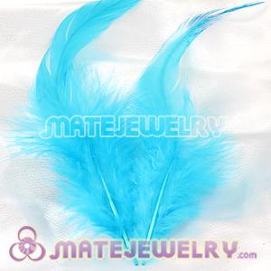 Aquamarine Short Solid Rooster Feather Hair Extensions 
