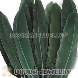 Dark Green Goose Satinette Wing Feather Hair Extensions Wholesale