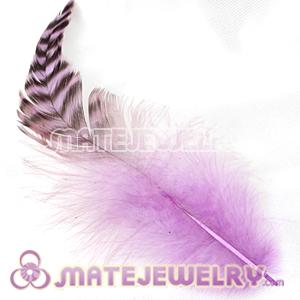 Wholesale Natural Striped Fushia Grizzly Rooster Feather Hair Extensions 