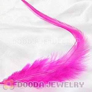 Natural Short Magenta Grizzly Rooster Feather Hair Extensions Wholesale