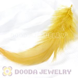 Natural Short Yellow Grizzly Rooster Feather Hair Extensions Wholesale