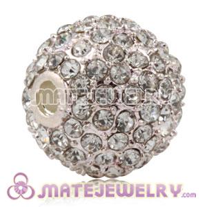 12mm Handmade Alloy Beads With White Crystal