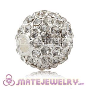 10mm Handmade Alloy Beads With White Crystal