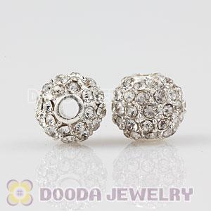 8mm Handmade Alloy Beads With White Crystal Wholesale