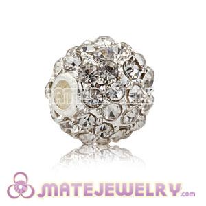 8mm Handmade Alloy Beads With White Crystal