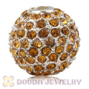 12mm Handmade Alloy Beads With White Crystal Wholesale